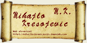 Mihajlo Kresojević vizit kartica